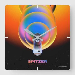 Spitzer Space Telescope Poster. Square Wall Clock