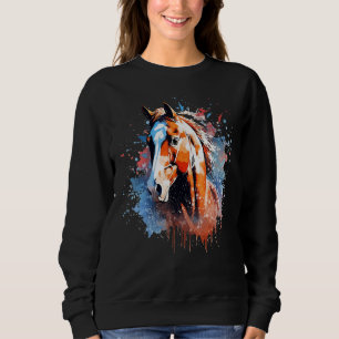 Splash American Quarter Horse  Colorful Sweatshirt