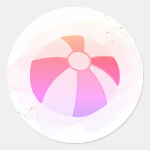 Splash and Sparkle Water Pool Party Birthday Classic Round Sticker