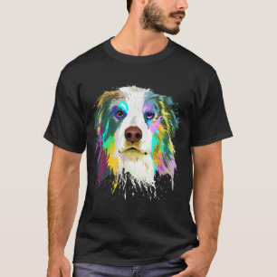 Splash Art Australian Shepherd Dog Aussie Mum Gift T-Shirt