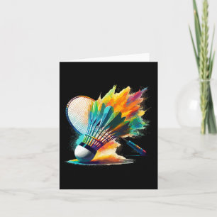 Splash Art Badminton Player Shuttle Racket Sports Card