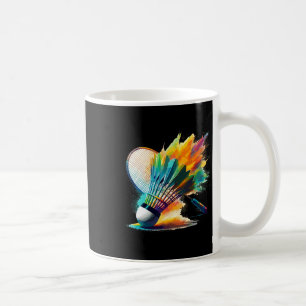 Splash Art Badminton Player Shuttle Racket Sports  Coffee Mug