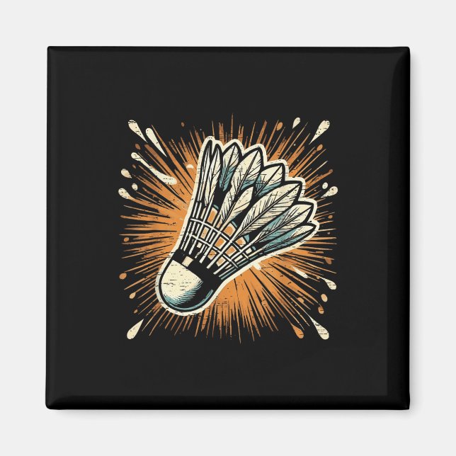 Splash Art Badminton Shuttle  Magnet (Front)
