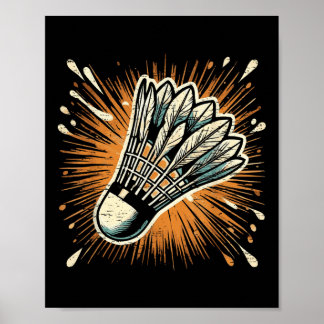 Splash Art Badminton Shuttle Poster