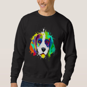 Splash Art Colourful Beagle Dog Sweatshirt