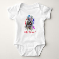 Splash Art Cute Blue Heeler Dog Baby Bodysuit