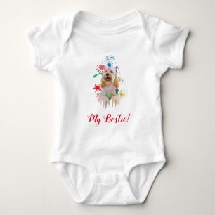 Splash Art Cute Cockapoo Dog Baby Bodysuit 