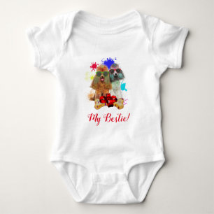 Splash Art Cute Poodle Dog Baby Bodysuit
