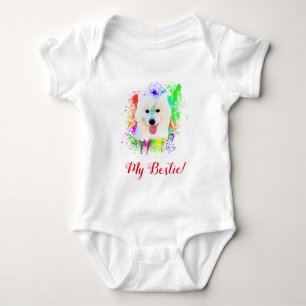 Splash Art Cute Samoyed Dog Baby Bodysuit