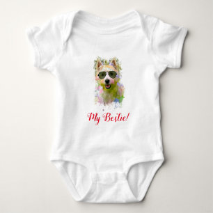 Splash Art Cute Westie Dog Baby Bodysuit