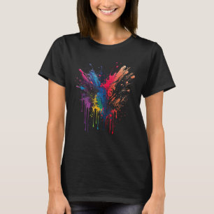 Splash Art Splatter colours white T-Shirt
