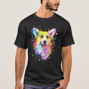 Splash Art Welsh Corgi Cute Men Women Kids Dog Can T-Shirt