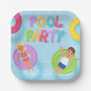Splash Bash Kids Pool Party Birthday Paper Plate