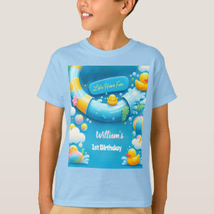 Splash Bubbles Summer Duck Foam 1st Birthday T-Shirt