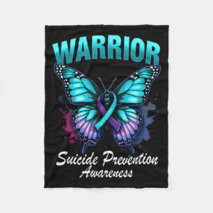 Splash Butterfly Suicide Prevention Awareness Fleece Blanket
