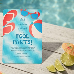 Splash & Chill Summer Pool Party  Invitation