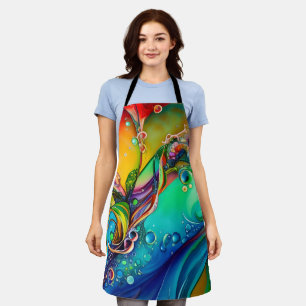 Splash! Colourful bubbles Abstract  Apron