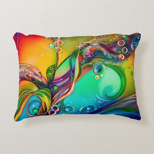 Splash! Colourful bubbles Abstract  Decorative Cushion (Front)