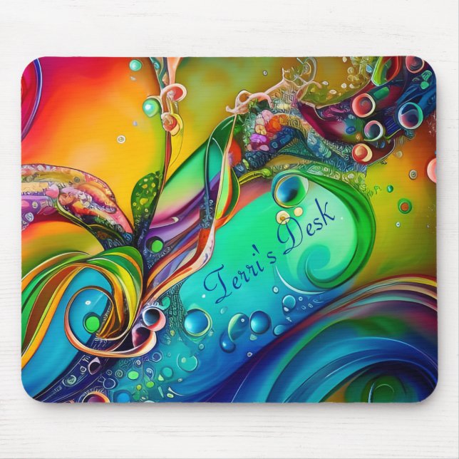 Splash! Colourful bubbles Abstract Personalise Mouse Pad (Front)
