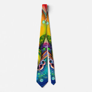 Splash! Colourful bubbles Abstract  Tie