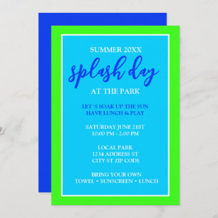 Splash Day Fun Kids Summer Event  Invitation