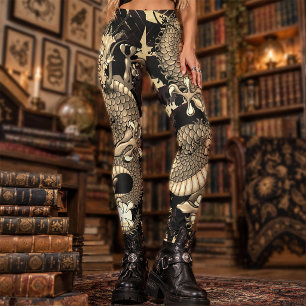 Splash Dragon Tattoo Tattooed Skin Effect Leggings