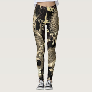 Splash Dragon Tattoo Tattooed Skin Effect Leggings
