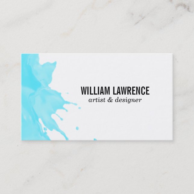 Splash | Expressive (blue) Business Card (Front)