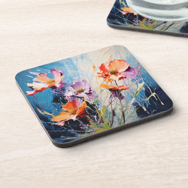 Splash Floral art Coaster (Left Side)