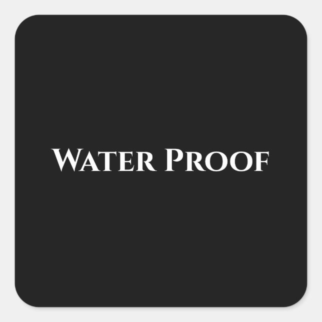 Splash Free Package Label Water Proof Black White (Front)