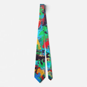 Splash-Hand Painted Abstract Brushstrokes Tie