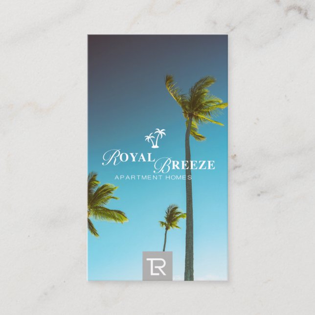 Splash Image Logo Palms Business Card (Front)