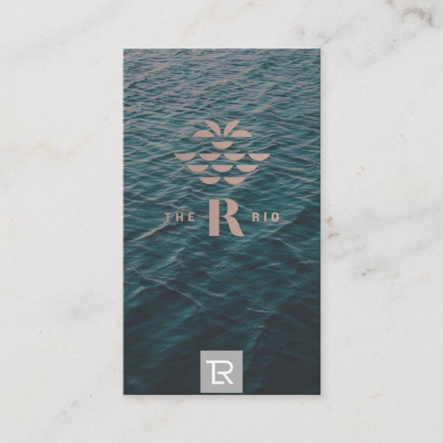 Splash Image Water Logo Business Card with Navy (Front)