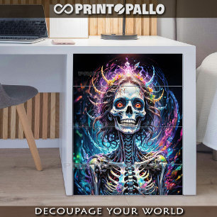 Splash ink Skull in colours wonderland Tissue Paper