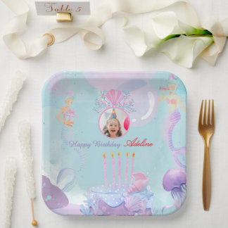 Splash Into a Mermaid Birthday Bash! Paper Plate