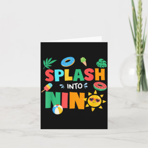 Splash Into Nine Birthday Summer 9th Birthday Pool Card