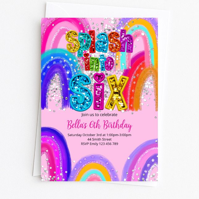 Splash Into Six Birthday Invitation (Creator Uploaded)