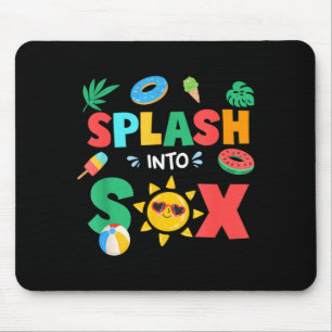 Splash Into Six Birthday Summer 6th Birthday Pool Mouse Pad