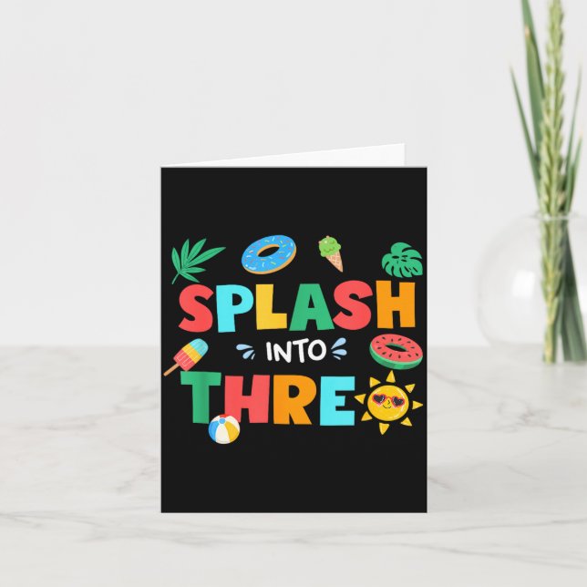 Splash Into Three Birthday Summer 3rd Birthday Card (Front)