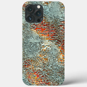 Splash matte metal melted on vivid orange texture iPhone 13 pro max case