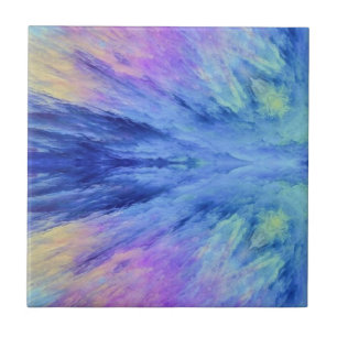 Splash of color clouds blue green purple pink ceramic tile