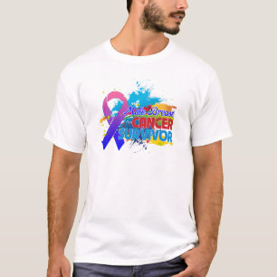 Splash of Colour - Male Breast Cancer Survivor T-Shirt