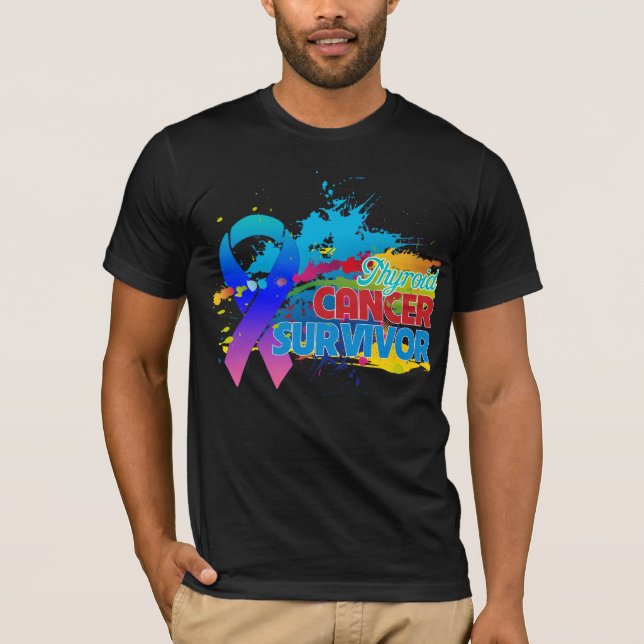 Splash of Colour - Thyroid Cancer Survivor T-Shirt (Front)