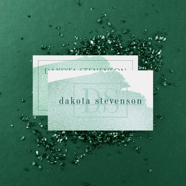 Splash of Green | Modern Emerald Jade Watercolor Business Card (Creator Uploaded)