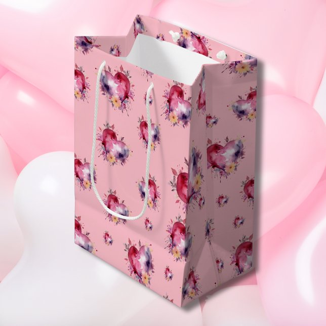 Splash of Hearts Valentine's Medium Gift Bag (Creator Uploaded)