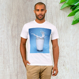 Splash Of Milk In Glass Drink Mens T-Shirt