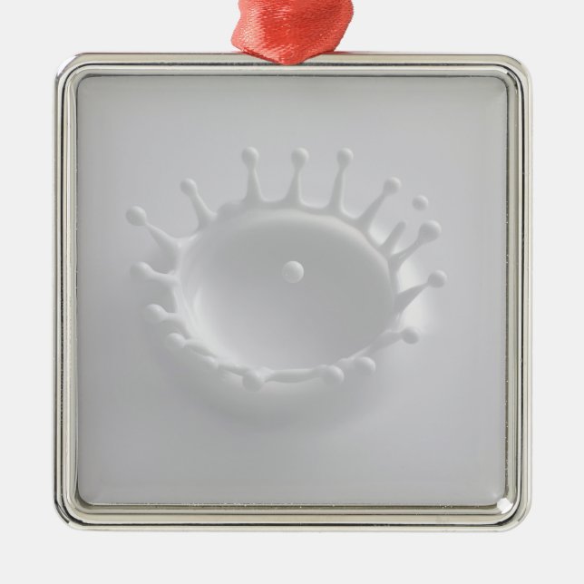 Splash of Milk Metal Ornament (Front)