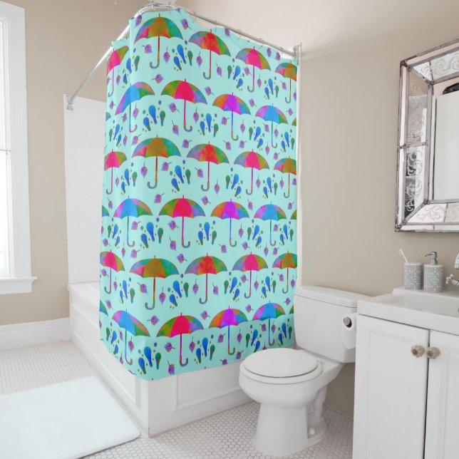 Splash of Nature in Winter Shower Curtain (In Situ)