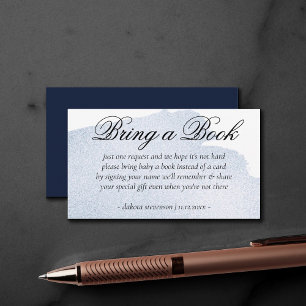 Splash of Navy   Chic Bring a Baby Book Poem Enclosure Card