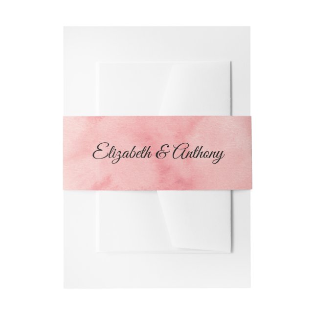 Splash of Pink Wedding Invitation Belly Bands Band (Front Example)